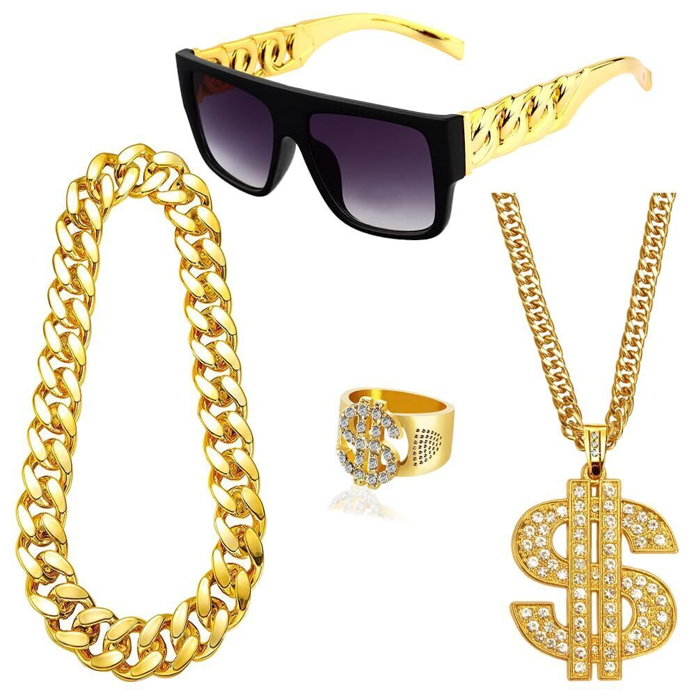 1234 Hip Hop Costume Kit Big Chunky Chain For Dollar Sign